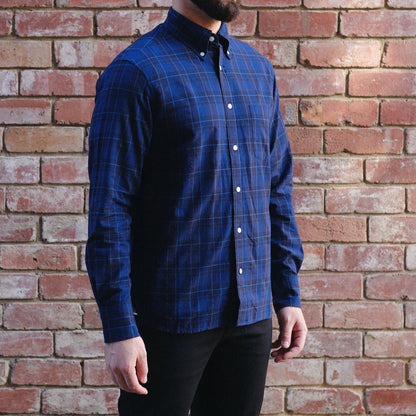 Madras Button Down Shirt / Navy Check