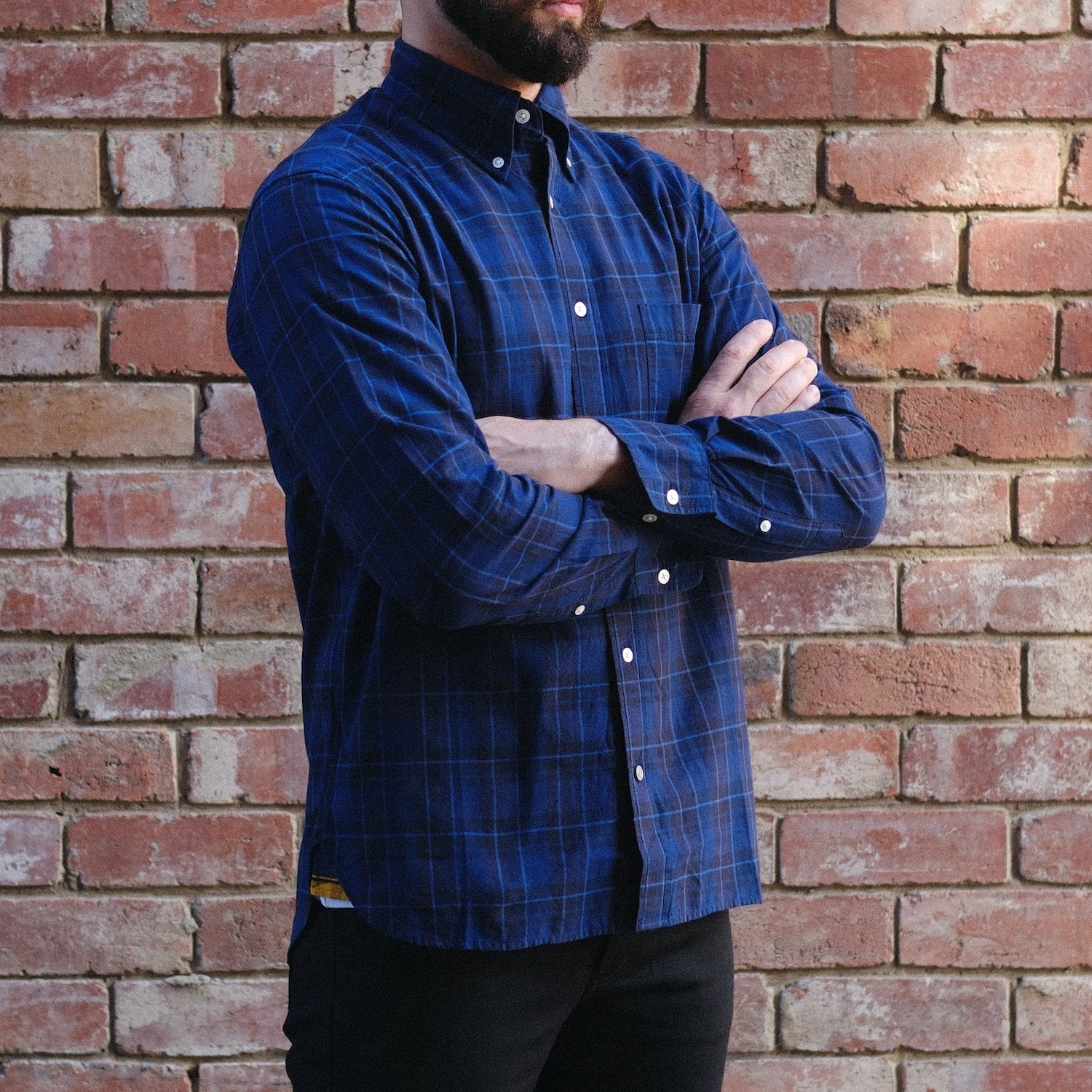 Madras Button Down Shirt / Navy Check