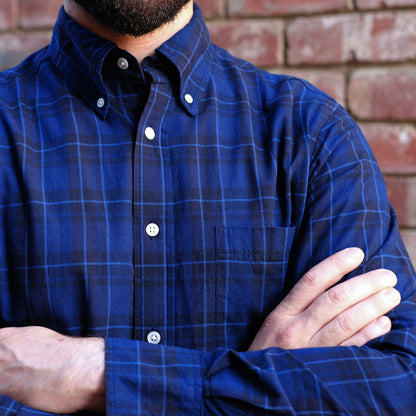 Madras Button Down Shirt / Navy Check