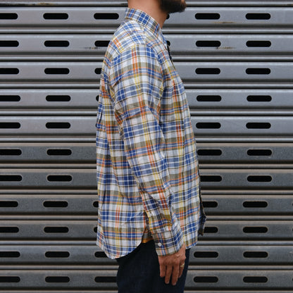 Madras Button Down Shirt / Navy Natural Check