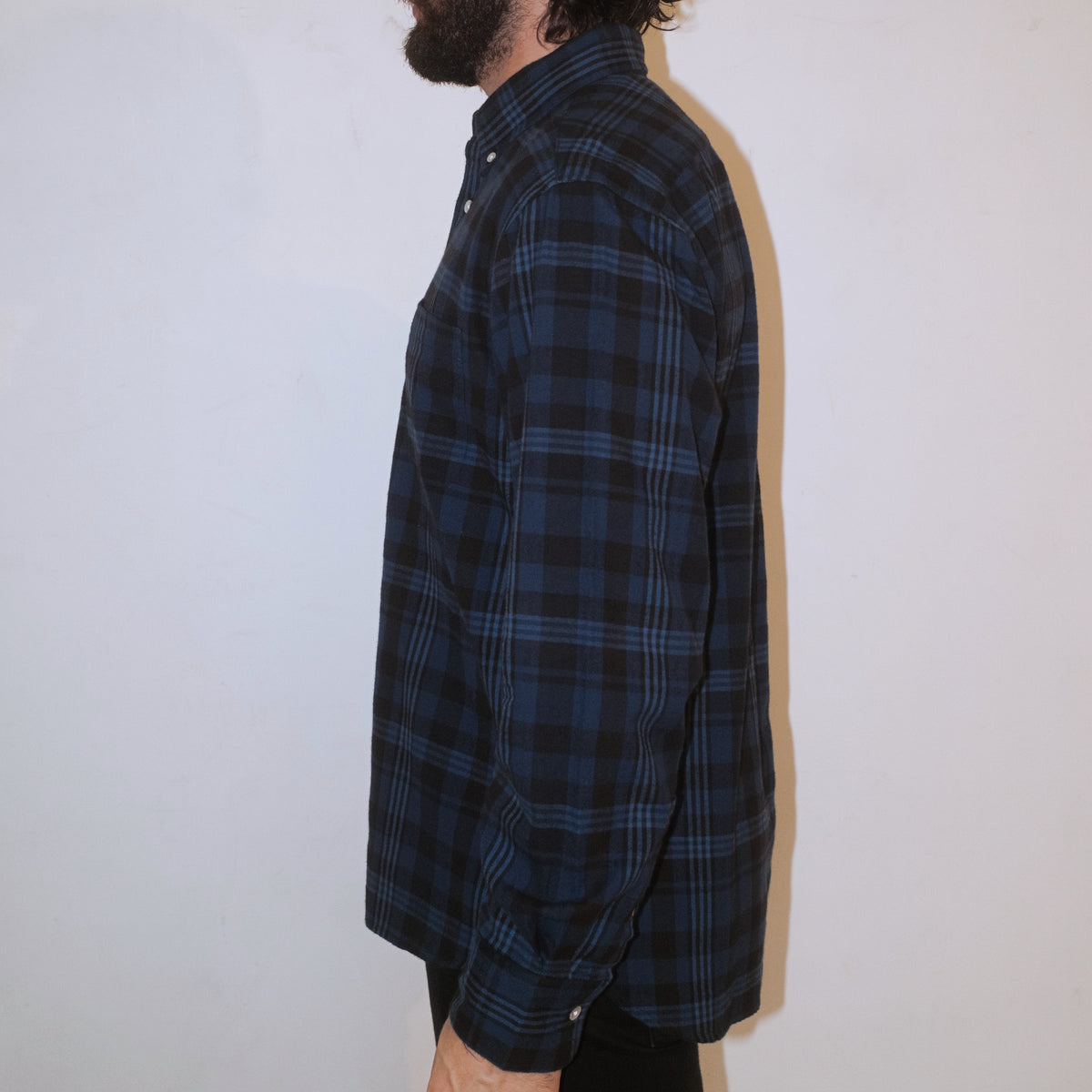 Madras Button Down Shirt / Indigo Blue Check