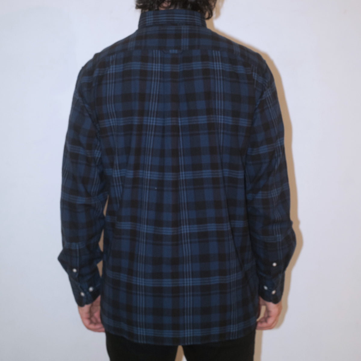 Madras Button Down Shirt / Indigo Blue Check