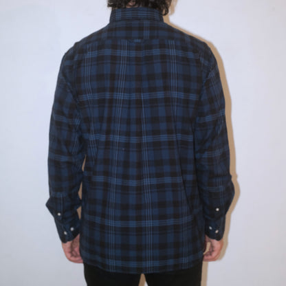 Madras Button Down Shirt / Indigo Blue Check