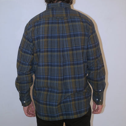 Madras Button Down Shirt / Indigo Olive Check