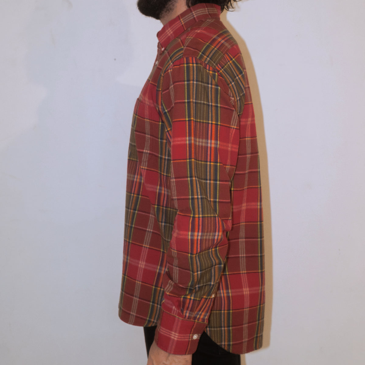 Madras Button Down Shirt / Red Check
