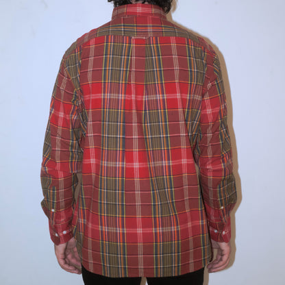 Madras Button Down Shirt / Red Check