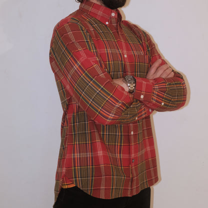 Madras Button Down Shirt / Red Check
