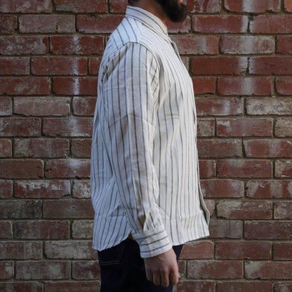 Madras Button Down Shirt / White Stripe