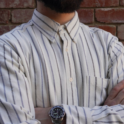 Madras Button Down Shirt / White Stripe