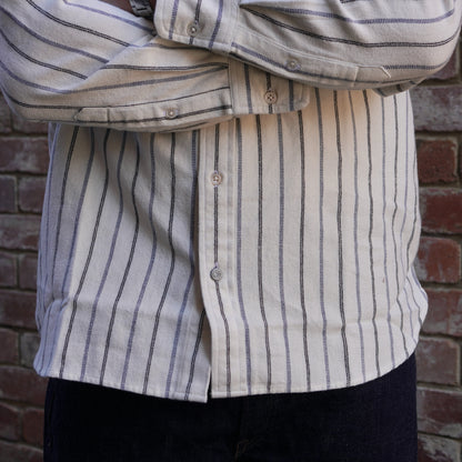 Madras Button Down Shirt / White Stripe