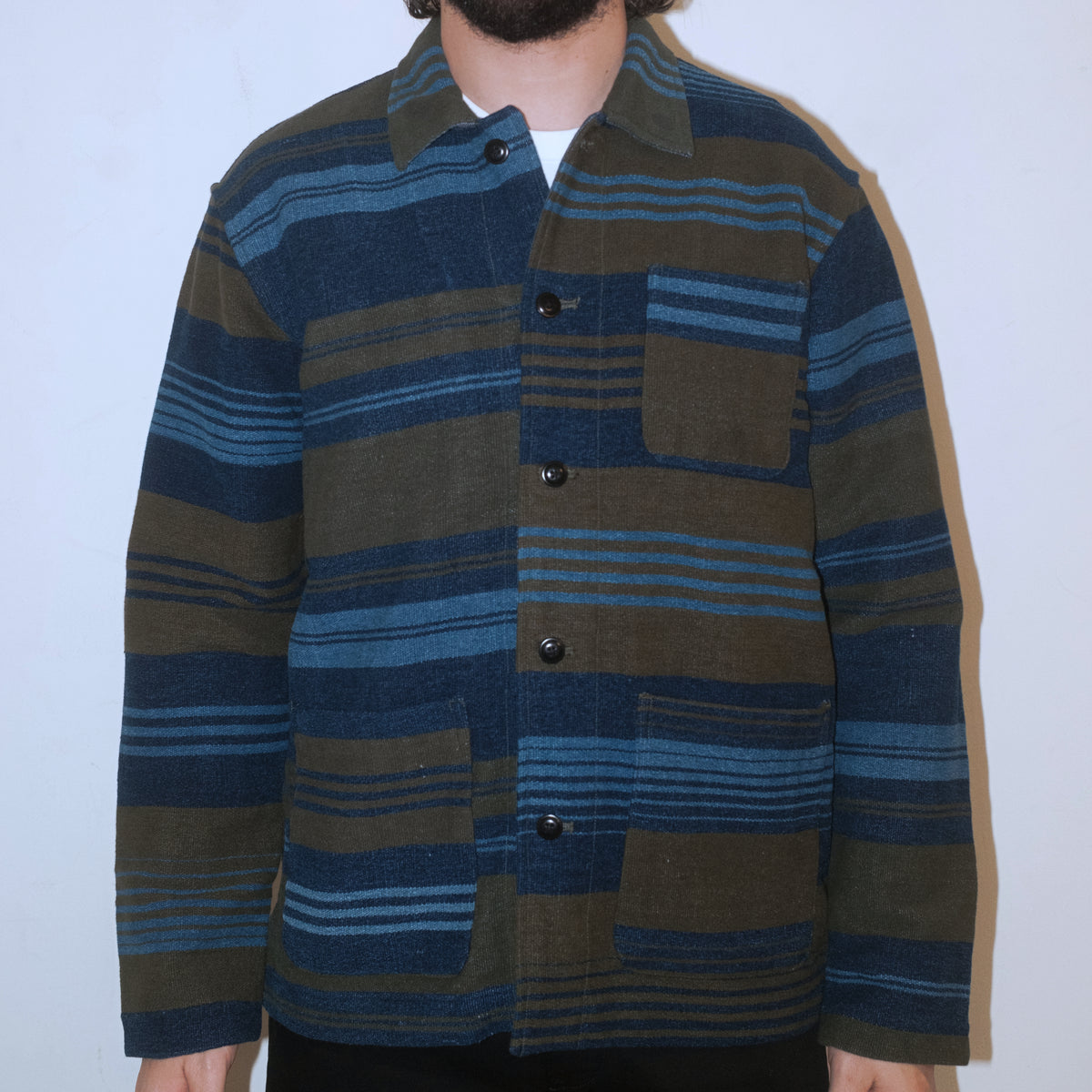 Stout Shirt Jacket / Olive Multi Stripe