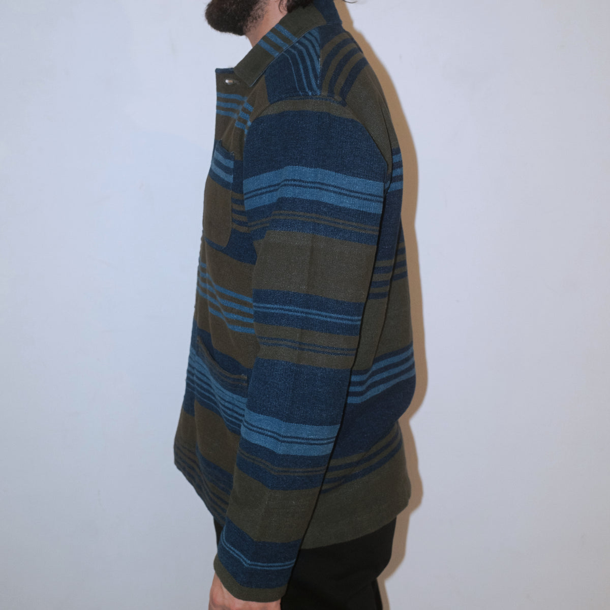 Stout Shirt Jacket / Olive Multi Stripe