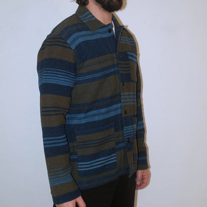 Stout Shirt Jacket / Olive Multi Stripe