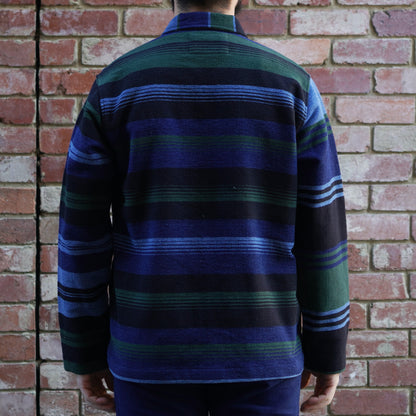 Stout Shirt Jacket / Navy Green Stripe