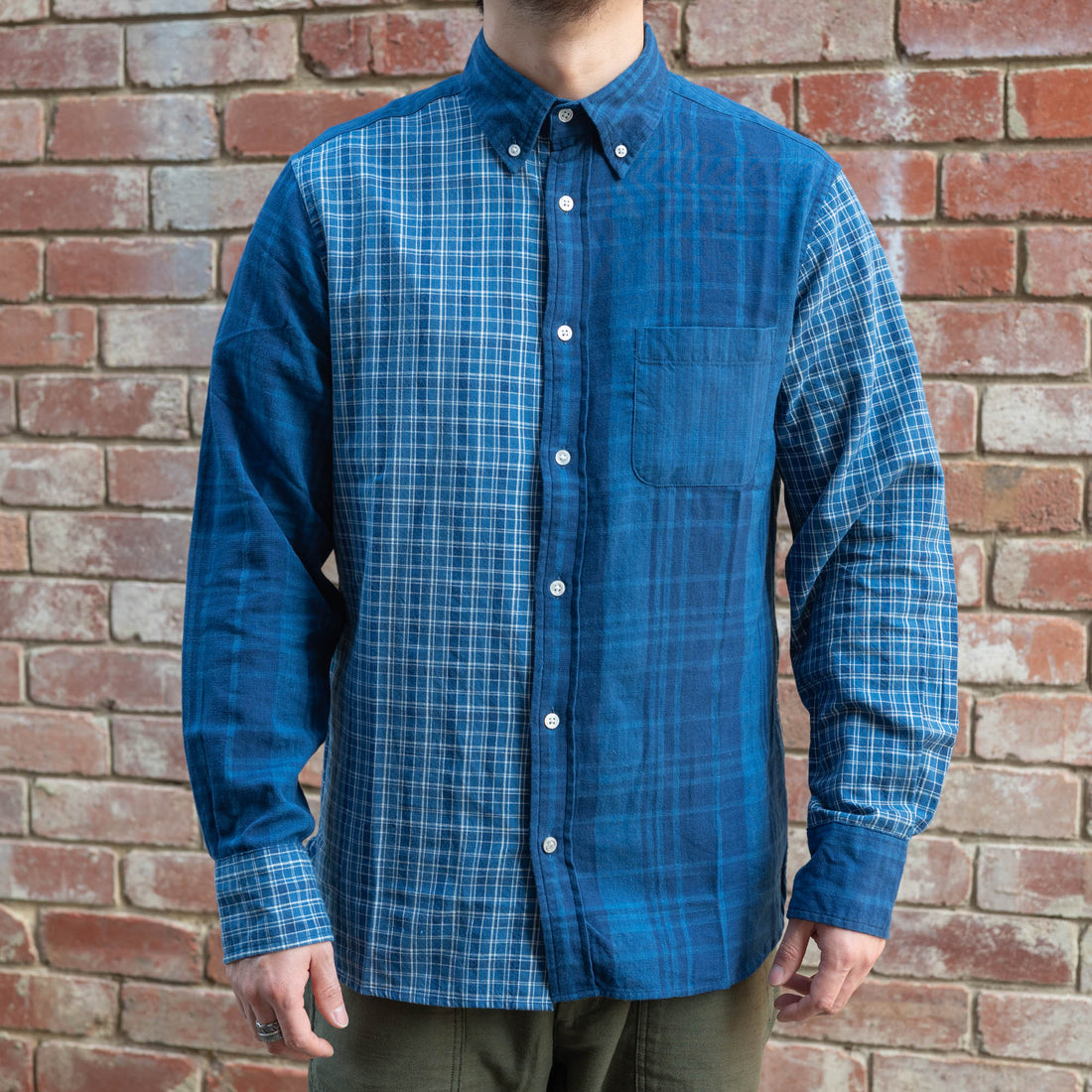 Madras Button Down Shirt / Blue Mix