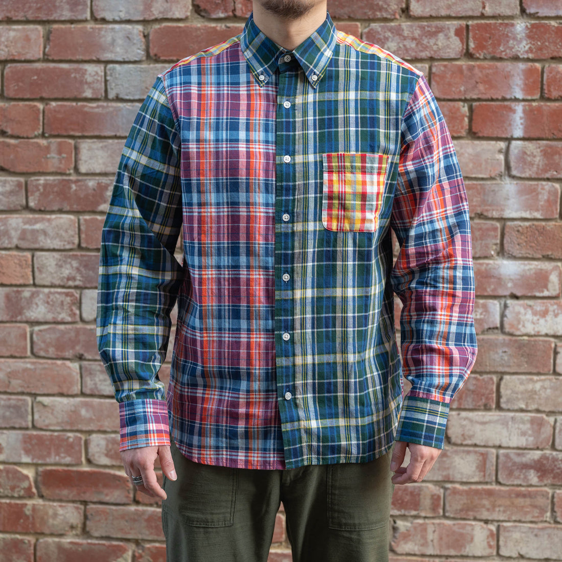 Madras Button Down Shirt / Rainbow Mix