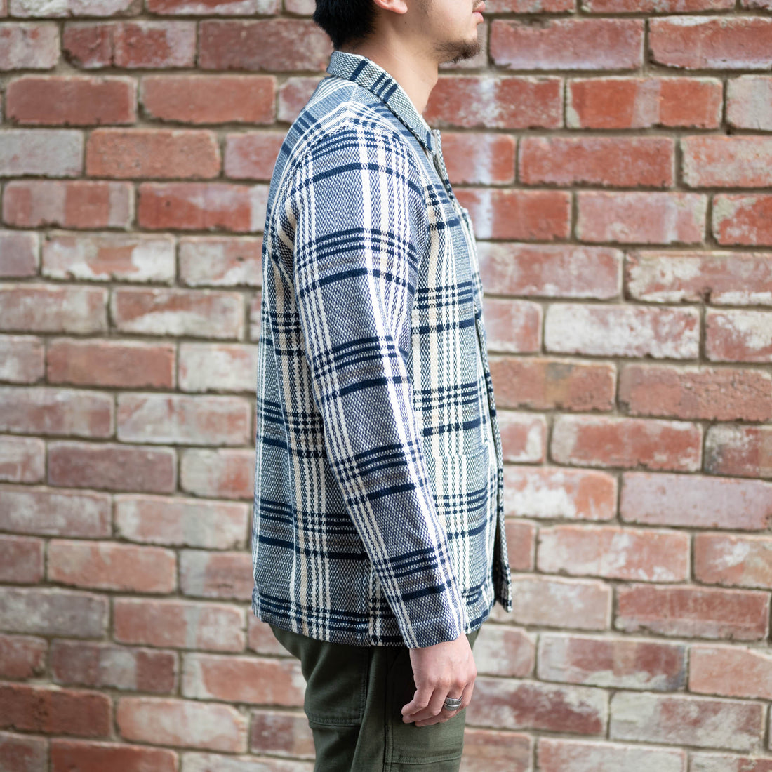 Stout Shirt Jacket / Navy Cream Flanel