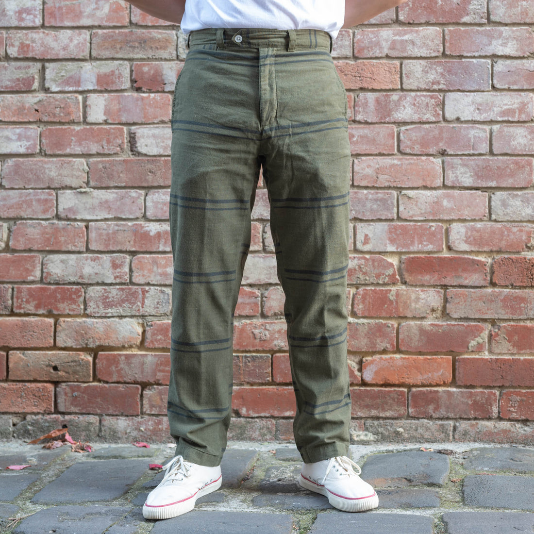 Madras Trouser / Olive Stripe