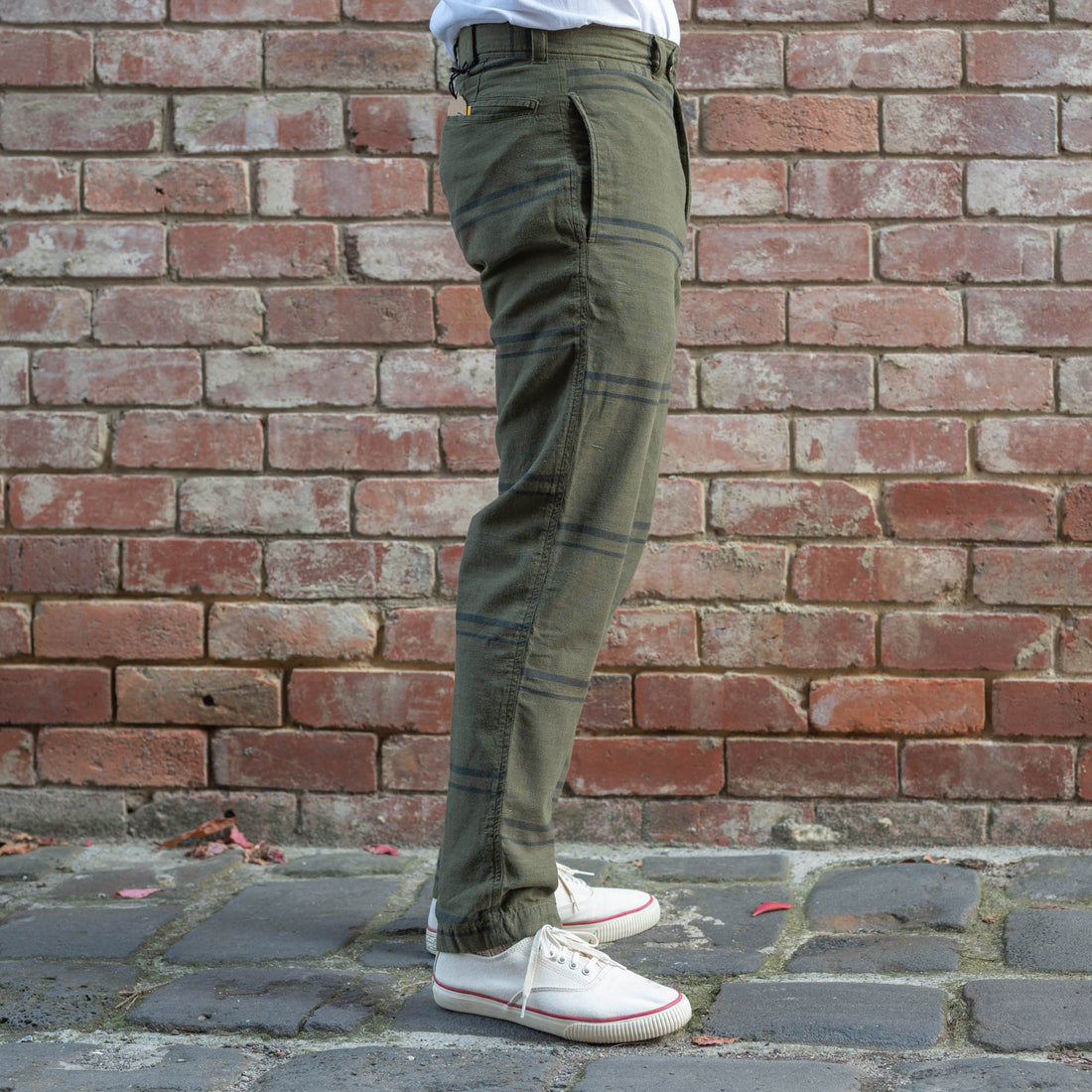 Madras Trouser / Olive Stripe