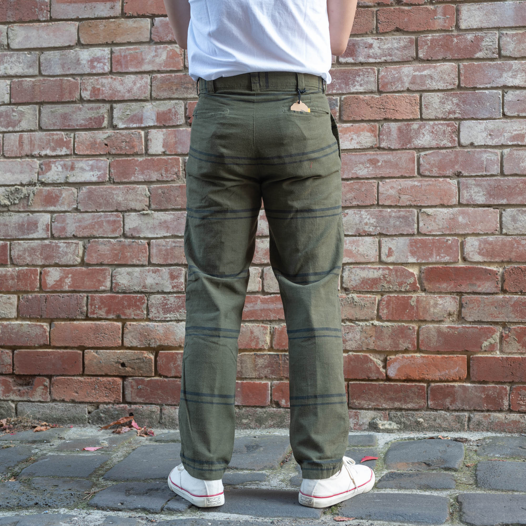 Madras Trouser / Olive Stripe