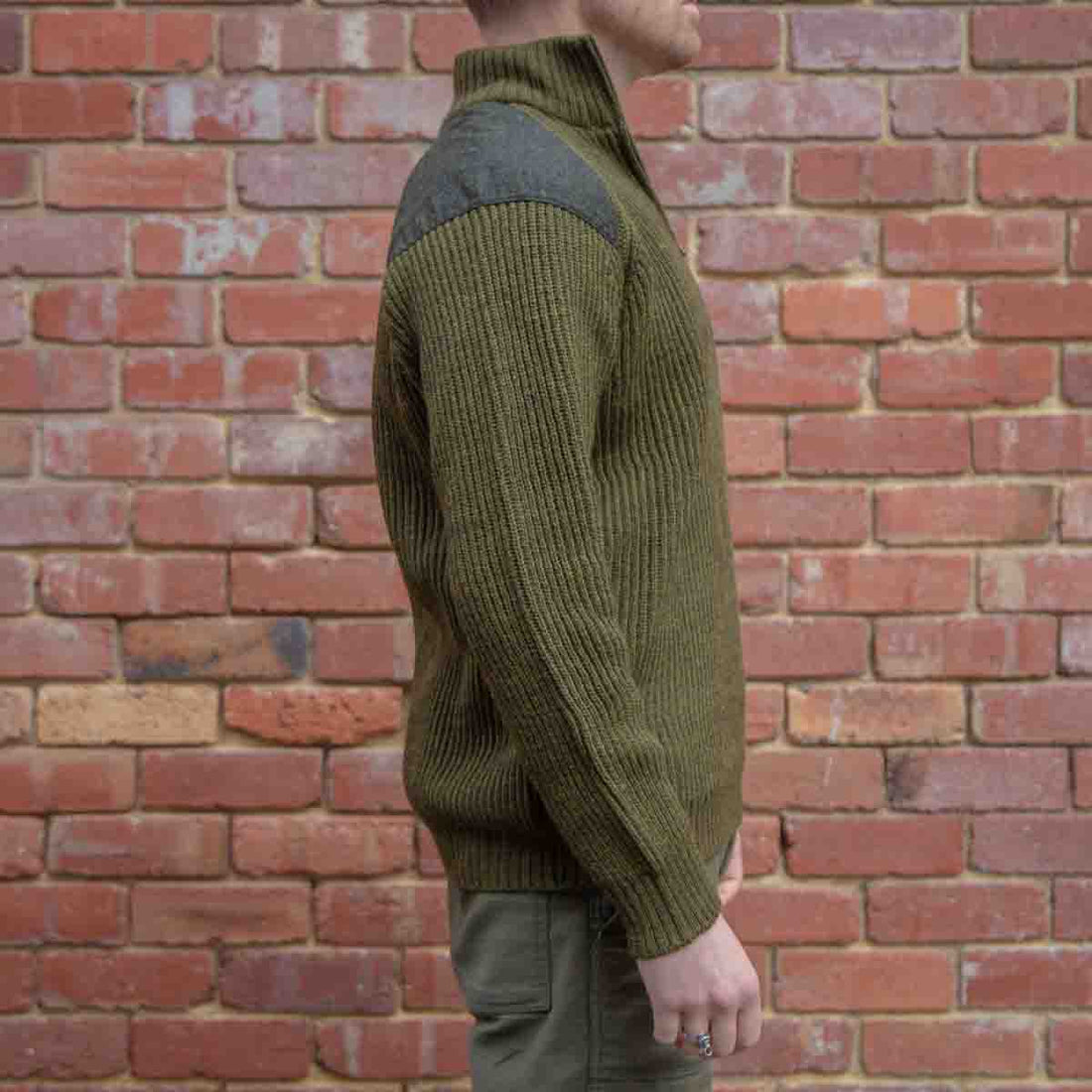 Foxton Zip Neck Pullover / Olive