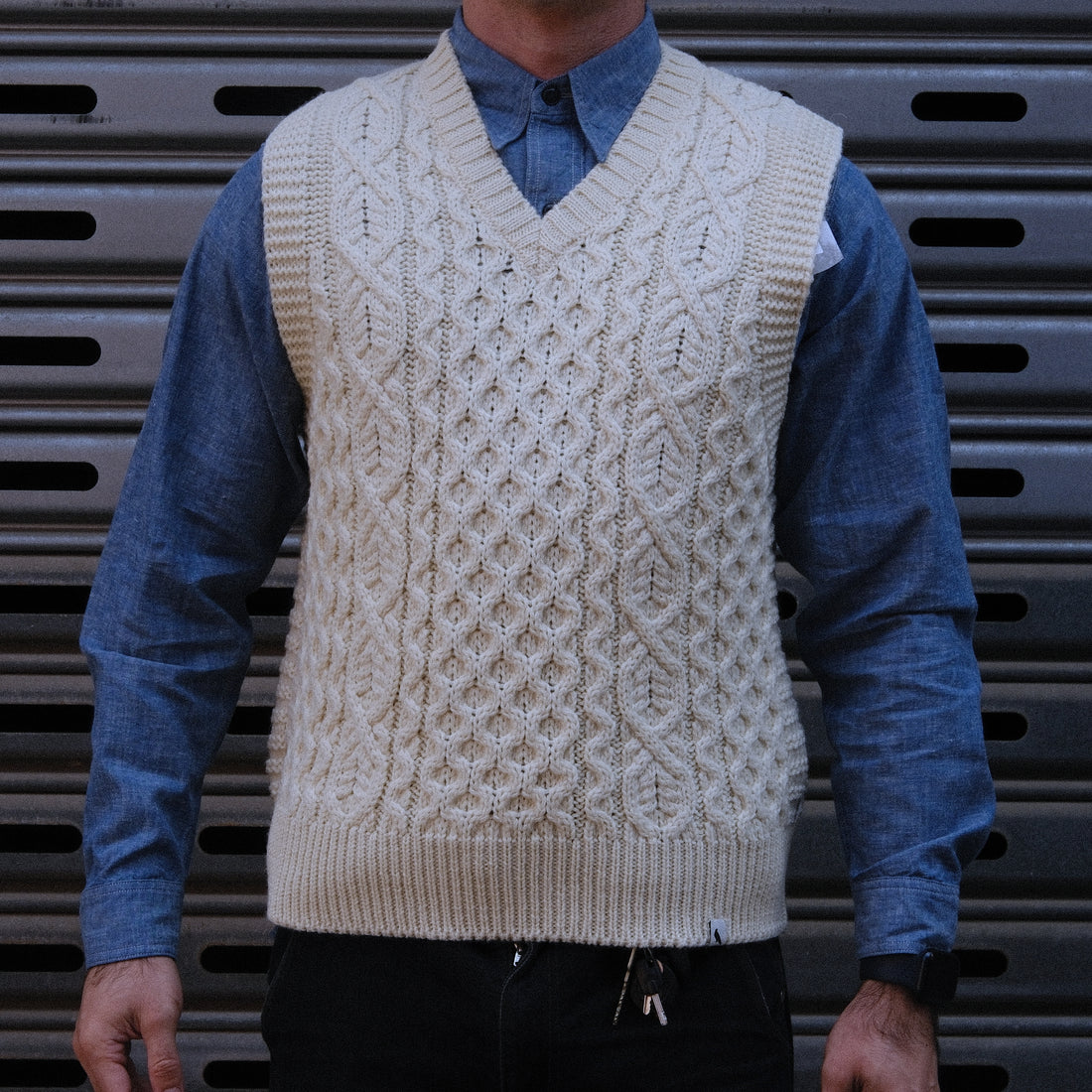 Hudson Aran Vest / Ecru