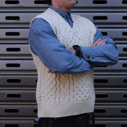 Hudson Aran Vest / Ecru