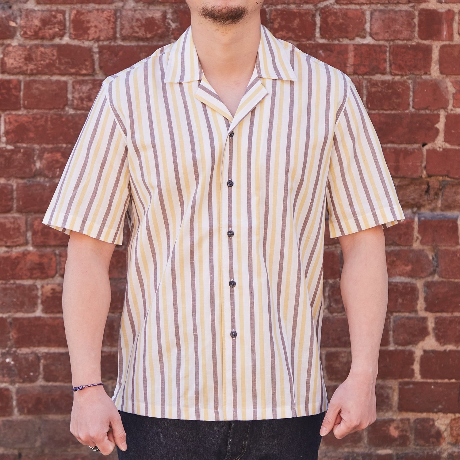 Linen Shirt Short Sleeves / Stripe