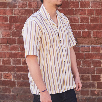 Linen Shirt Short Sleeves / Stripe