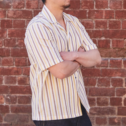 Linen Shirt Short Sleeves / Stripe