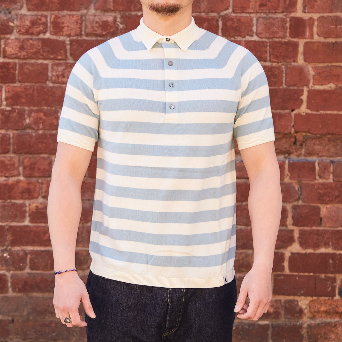 Rugby Polo Shirt / Seafoam White