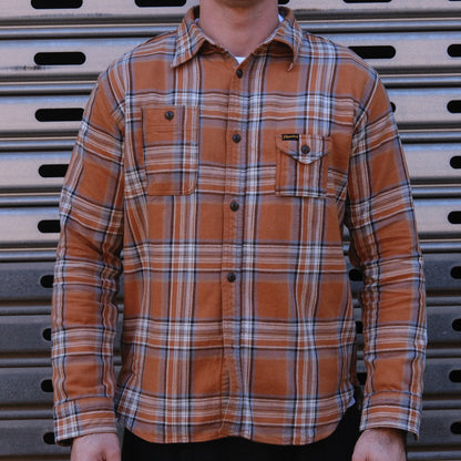 1930s Flannel Shirt / Orange &amp; Brown