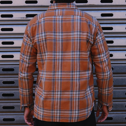 1930s Flannel Shirt / Orange &amp; Brown