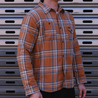 1930s Flannel Shirt / Orange &amp; Brown