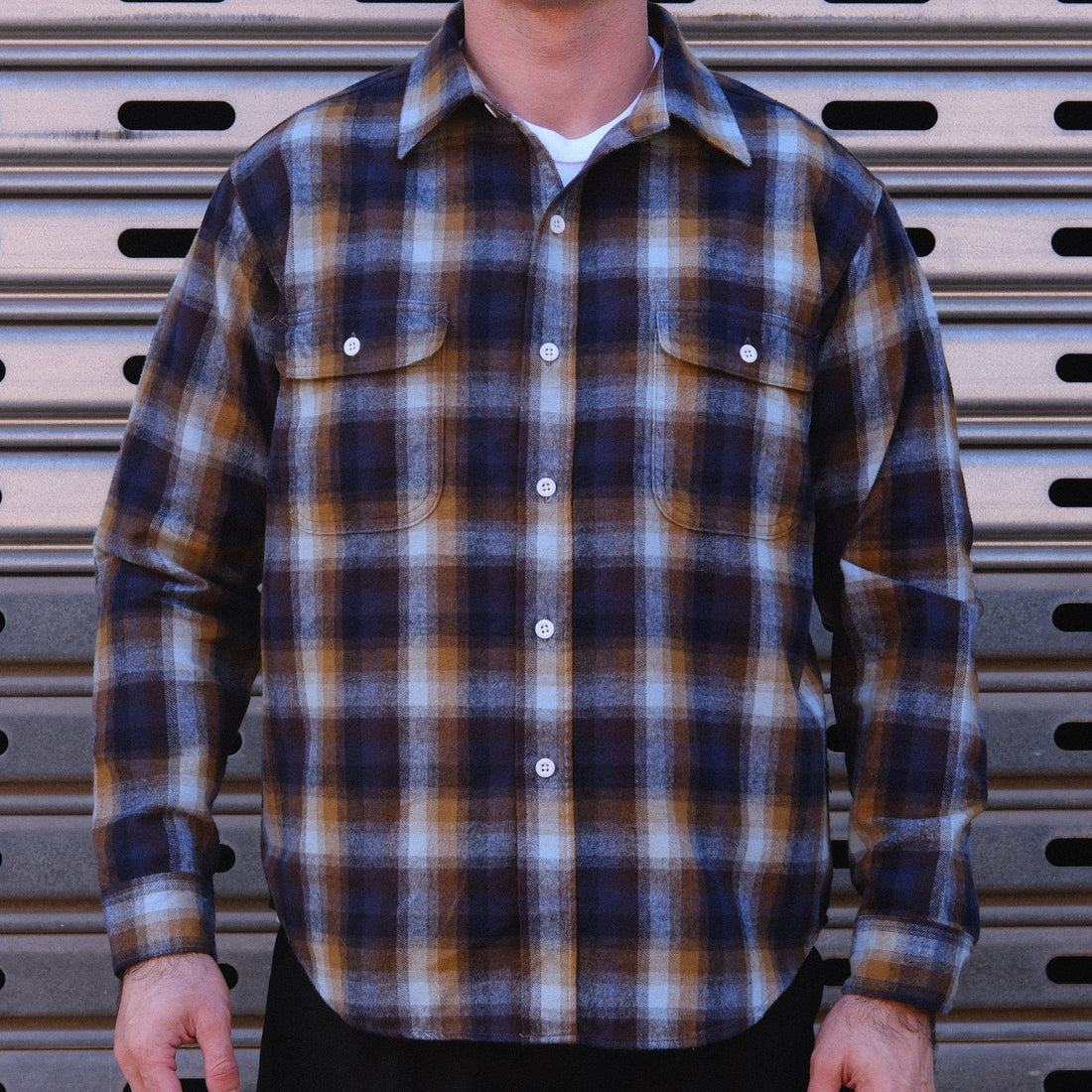 1980s Work Shirt / Navy Sax