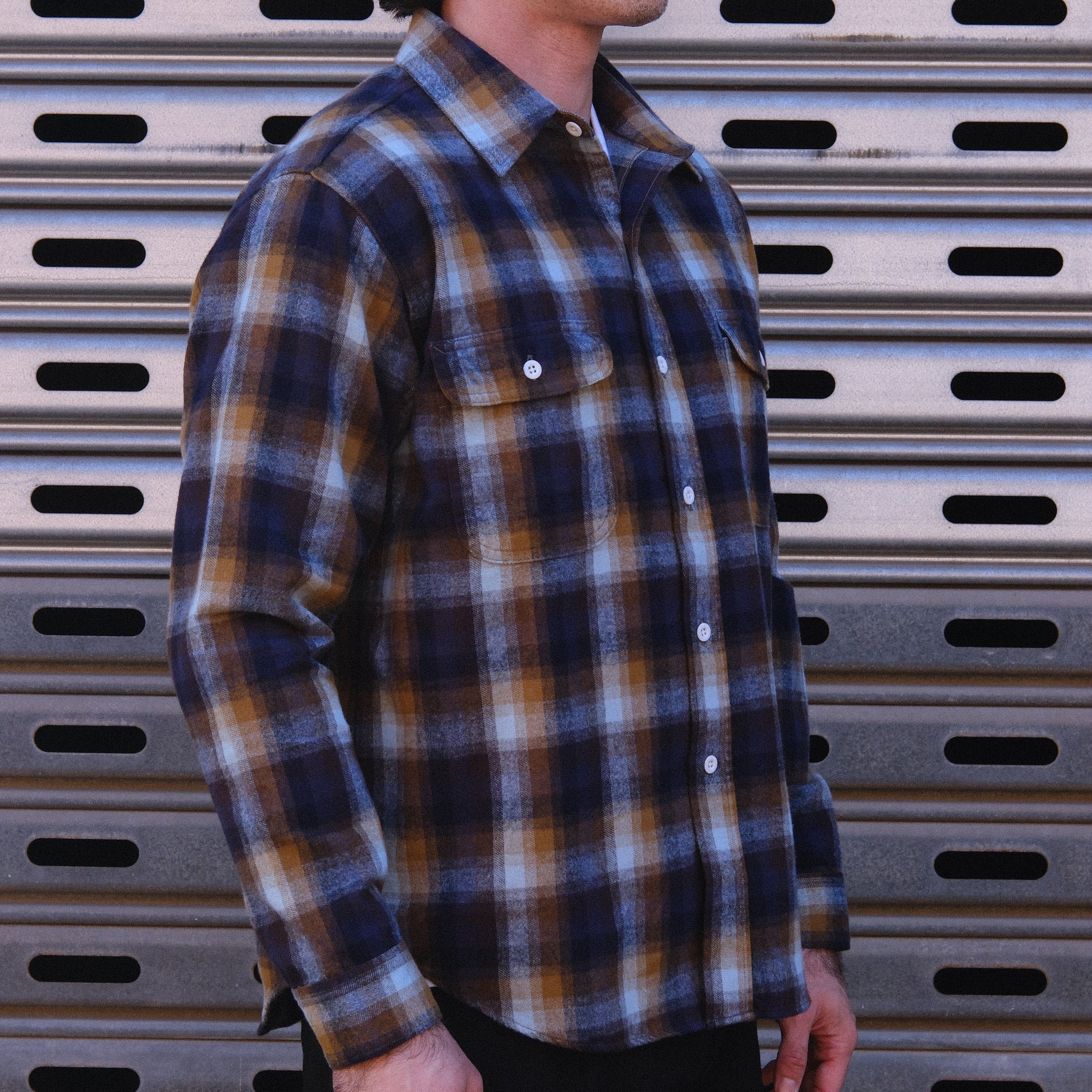 1980s Work Shirt / Navy Sax