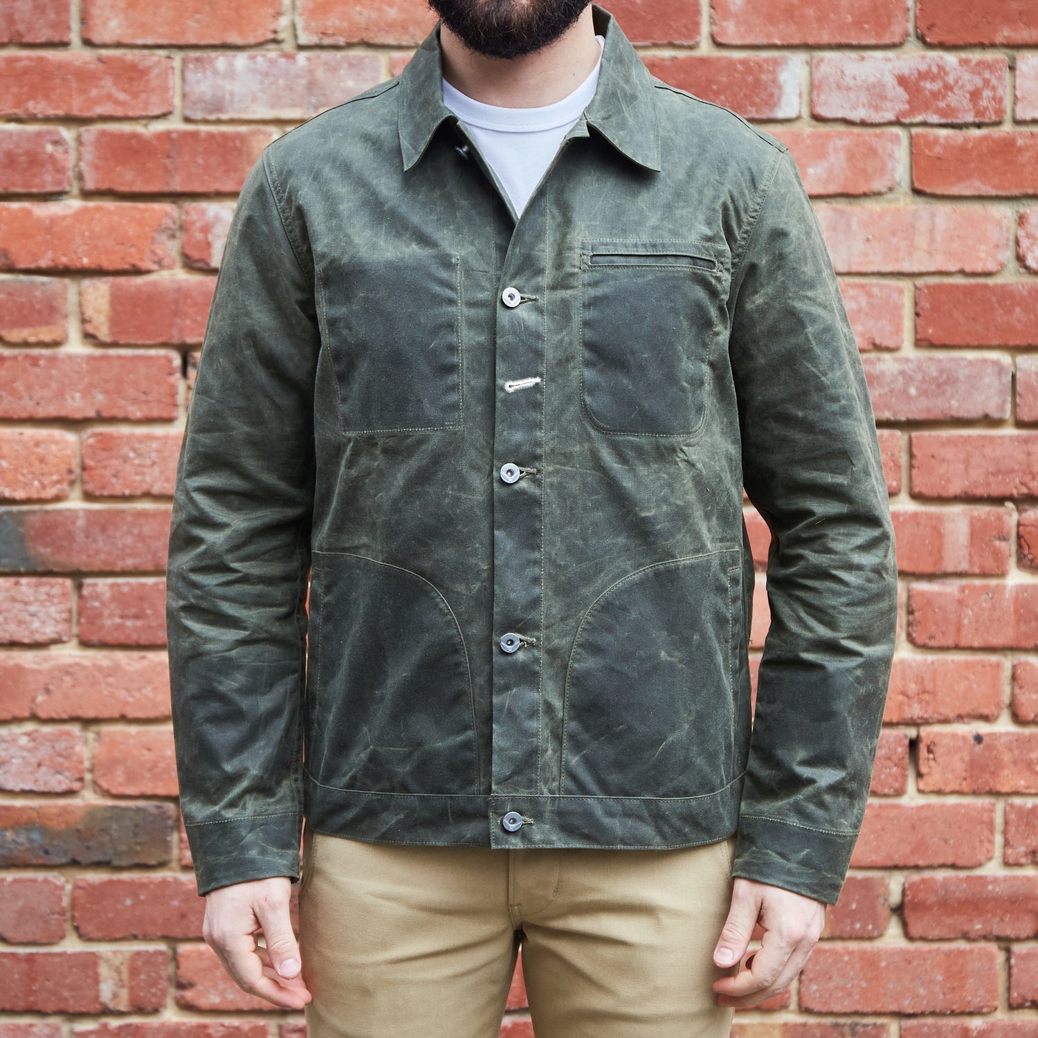 Ridgeline Supply Jacket / Olive Waxed Canvas