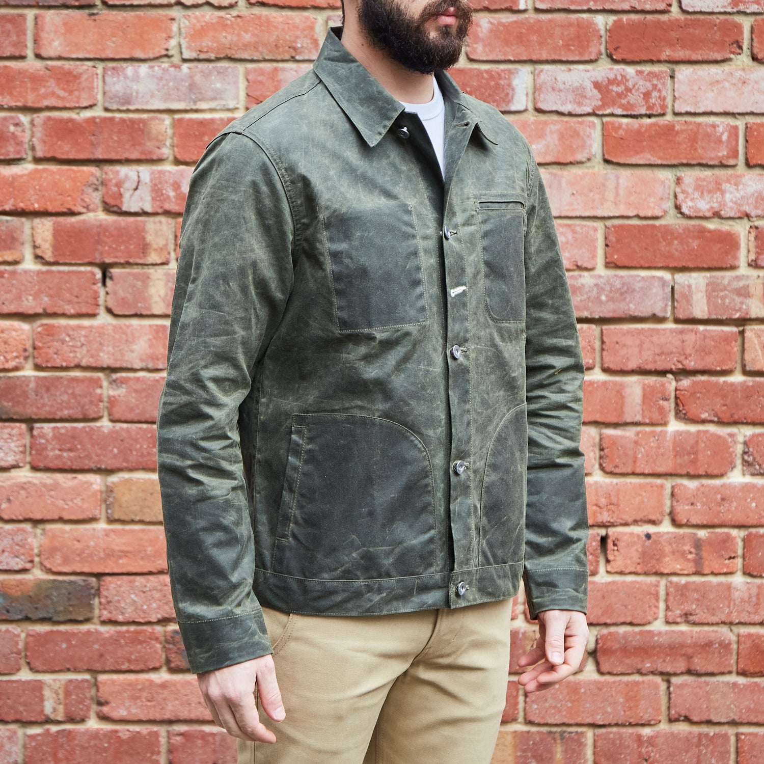 Ridgeline Supply Jacket / Olive Waxed Canvas