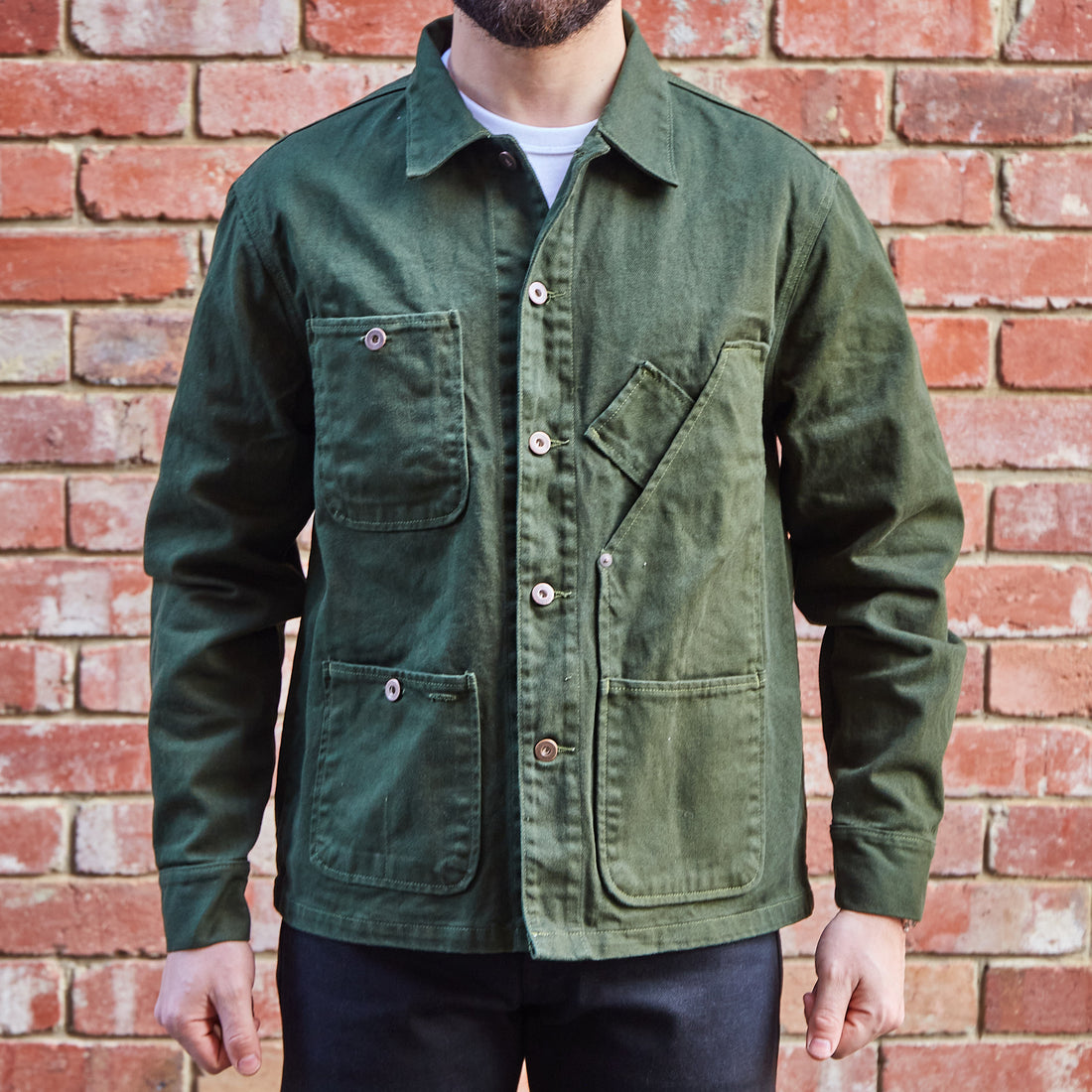Coverall Jacket / Green Dyed Twill