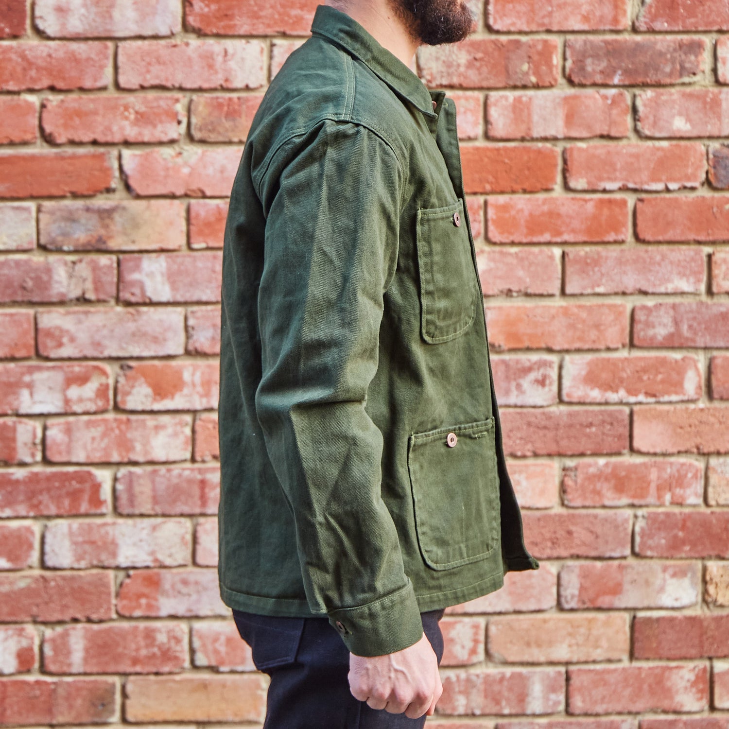 Coverall Jacket / Green Dyed Twill