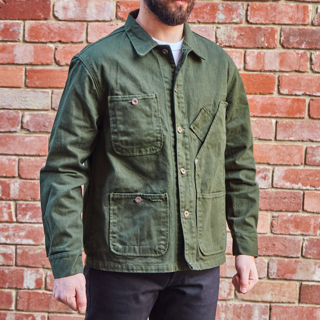 Coverall Jacket / Green Dyed Twill