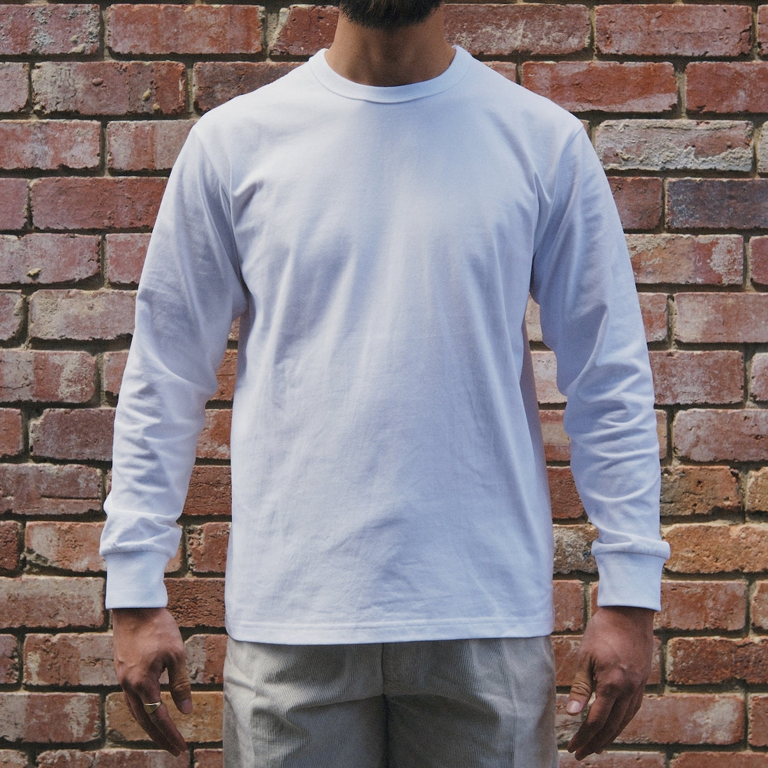 8oz Heavy Long Sleeves Tee / White