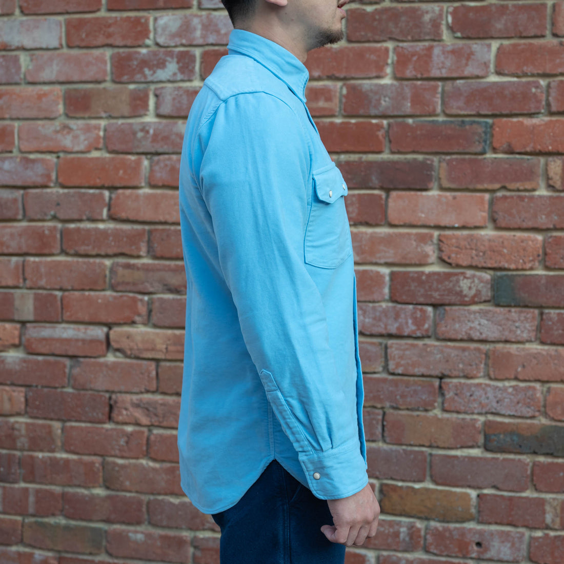 Pearl Snap Shirt / Ox Blue Moleskin