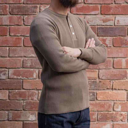 Henley Waffle Tee / Khaki