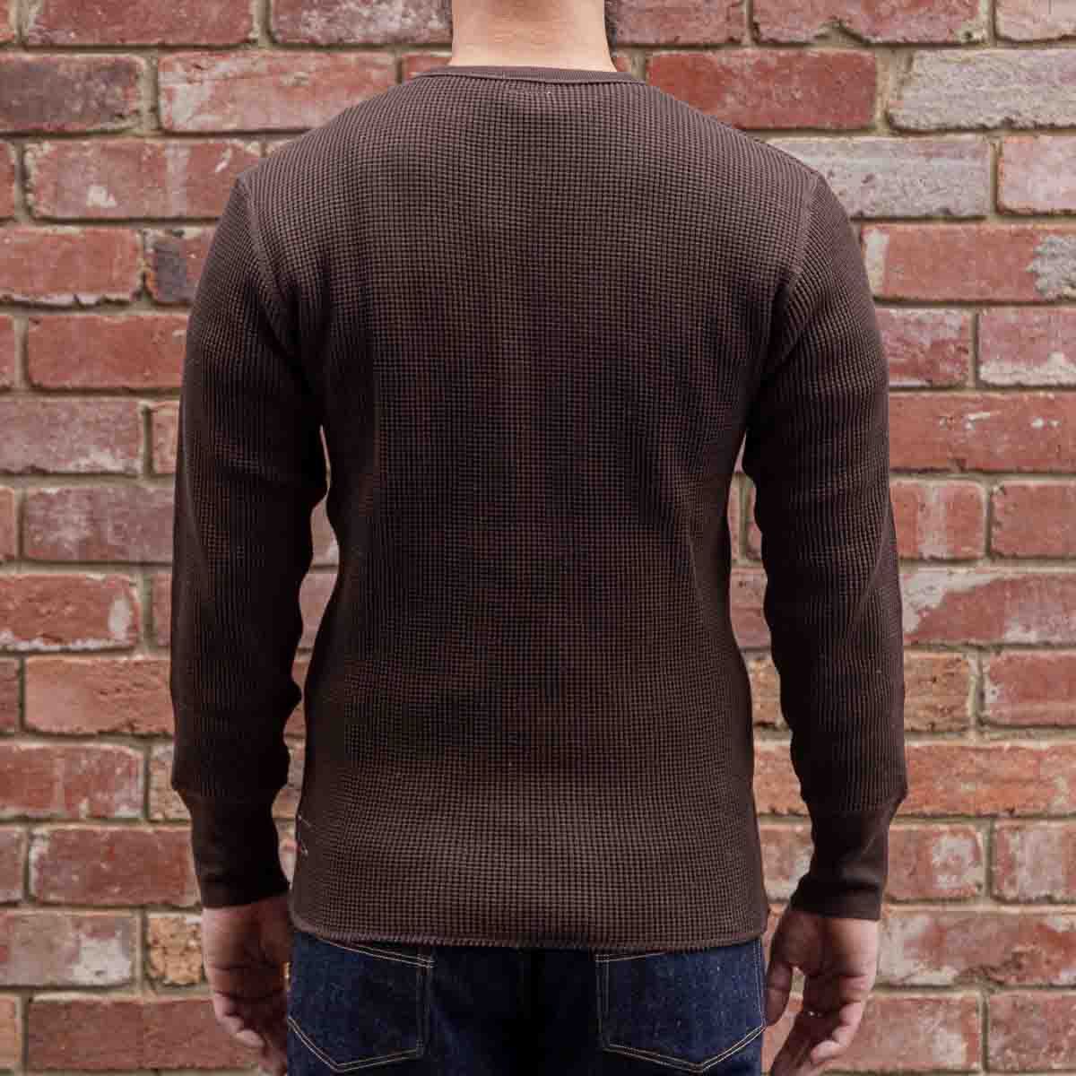 Henley Waffle Tee / Dark Brown