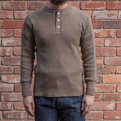 Henley Waffle Tee / Khaki