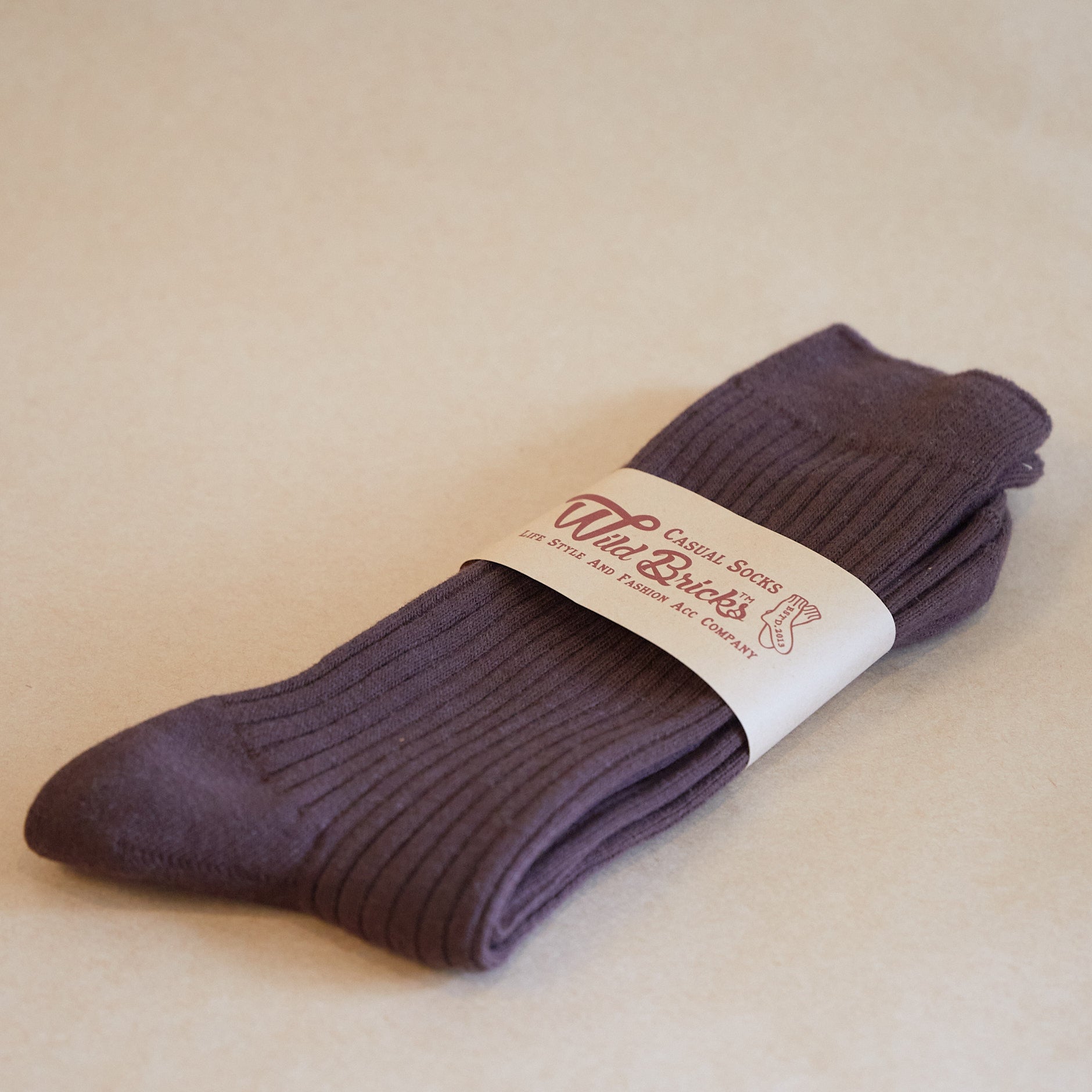 Cotton Rib Socks / Brown