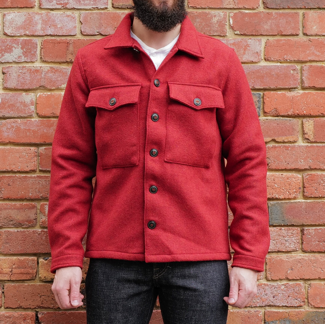 Midway Jacket / Red Wool Melton