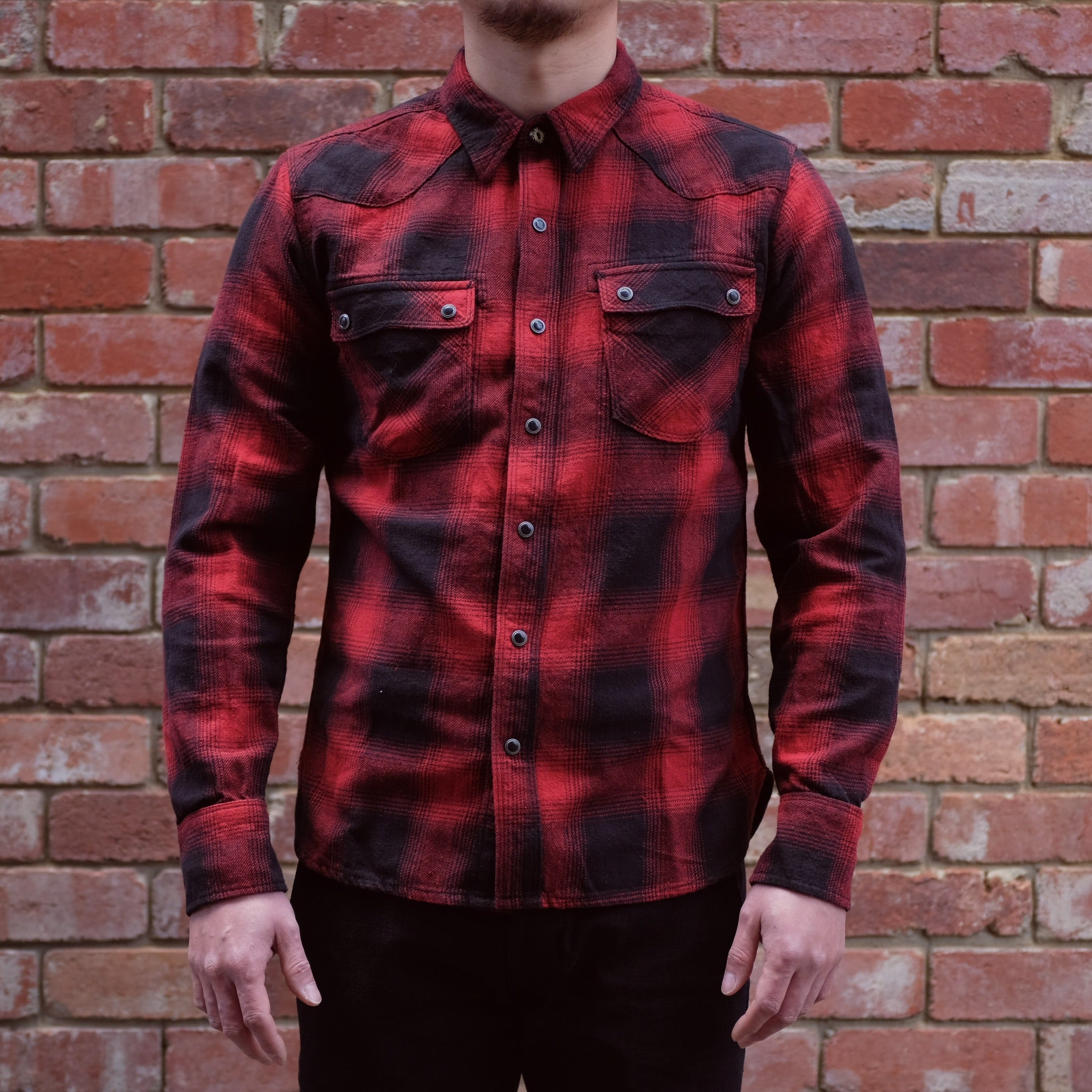 Modern Western Shirt / Red Shadow Plaid