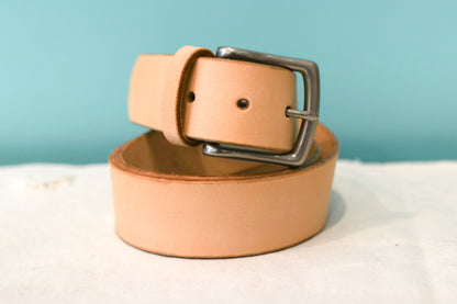 Matt Silver Buckle / Wide Nature Tan